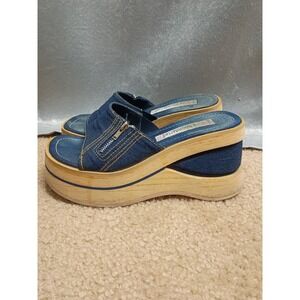 Vintage Y2K No Boundaries Platform Denim Chunky Shoes Women's Size 6 So Cute